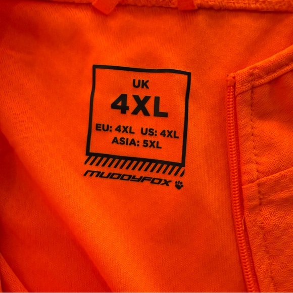 Muddyfox Cycling Jersey Size 4XL Pockets and elastic waistband neon orange - Picture 7 of 10